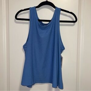 Beyond Yoga Women’s Featherweight Flutter Tank Top Open Back Blue Size M NWT